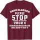 Math Joke Dear Algebra Funny College Sarcastic Calculus T-Shirt - T-Shirt | Maroon