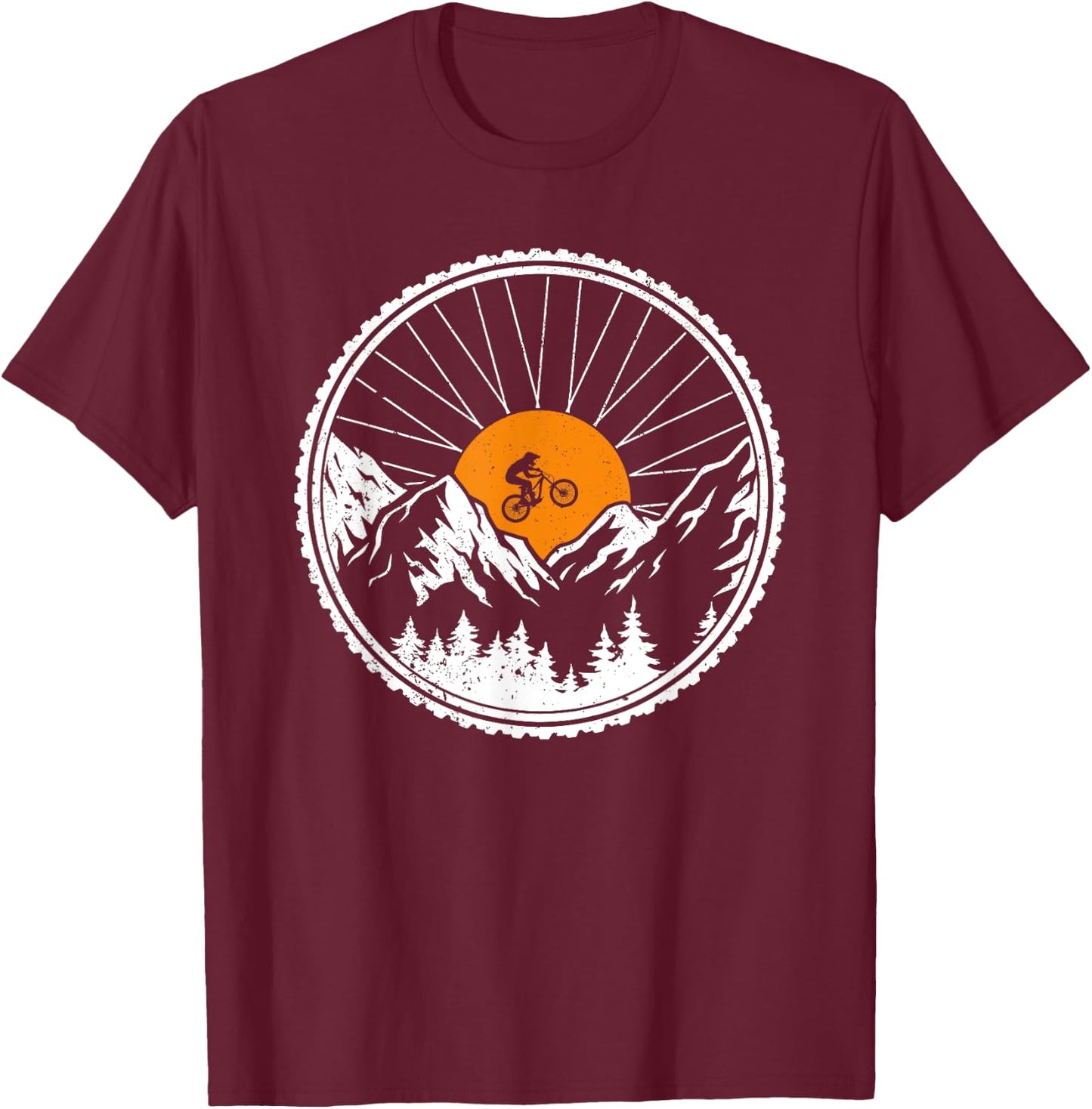 Mountain Bike Clothing MTB Cycling Mountain Biking T-Shirt - T-Shirt | Maroon