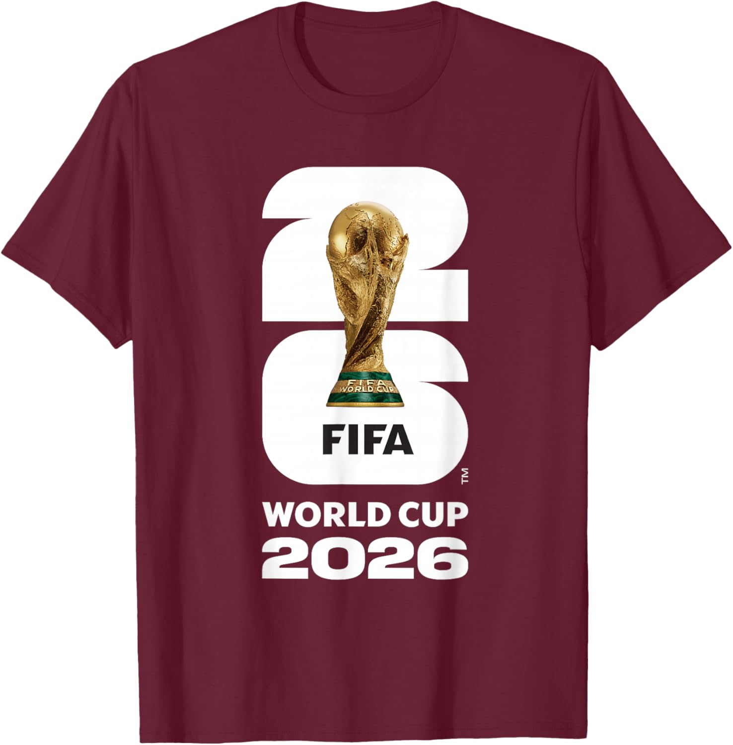 FIFA World CUP26 FIFA Gold Trophy T-Shirt - T-Shirt | Maroon
