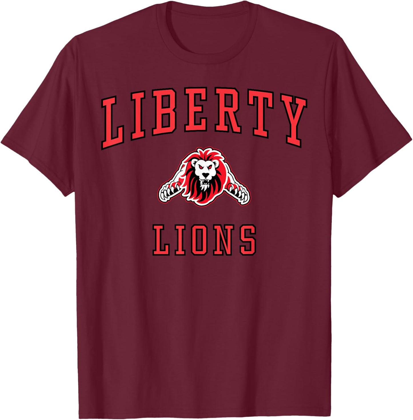 Liberty High School Lions C1 T-Shirt - T-Shirt | Maroon