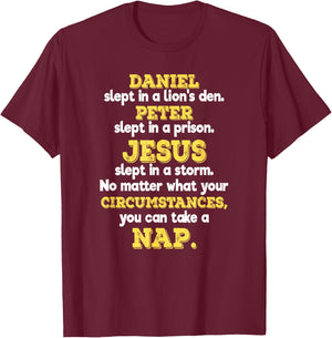 Funny Christian Sayings Biblical Events Gift Believers T-Shirt - T-Shirt | Maroon
