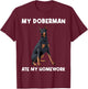 Cool Doberman Art For Kids Boys Dog Breed Doberman Pinscher T-Shirt - T-Shirt | Maroon