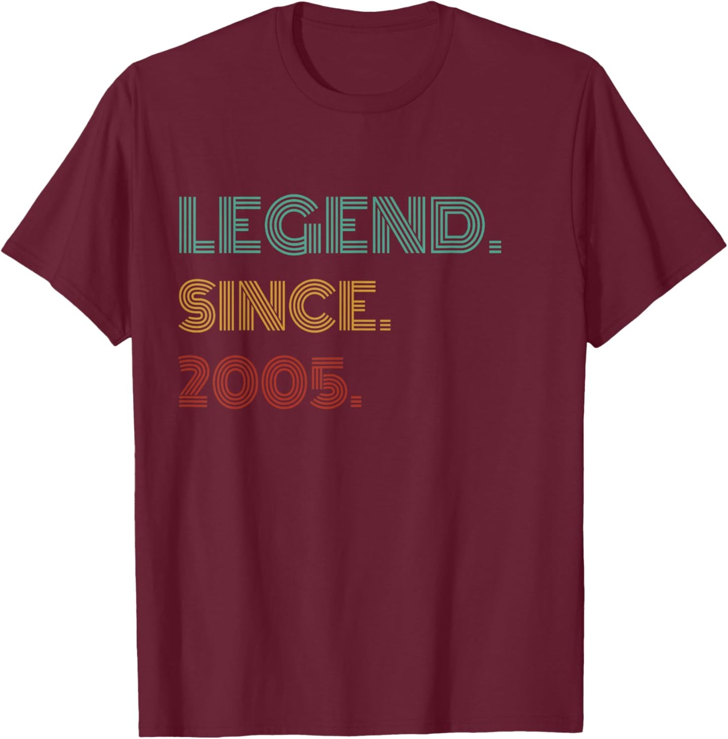 21 Years Old Legend Since 2005 21st Birthday T-Shirt - T-Shirt | Maroon