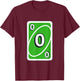 UNO Halloween Green 0" Card T-Shirt - T-Shirt | Maroon
