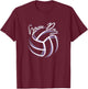 Purple & White Volleyball Season Game Day Volleyball Graphic T-Shirt - T-Shirt | Maroon