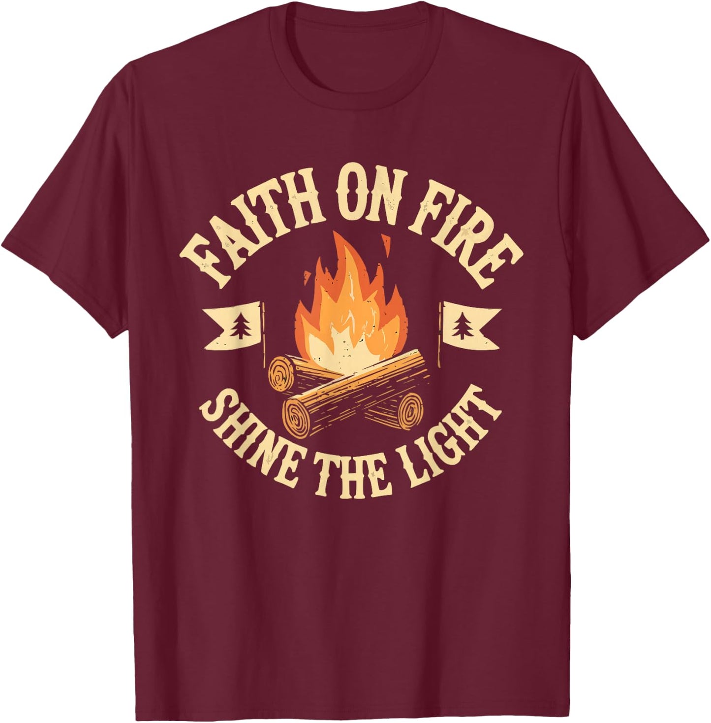 Camping Jesus Christ Religion Christian Camper Christianity T-Shirt - T-Shirt | Maroon