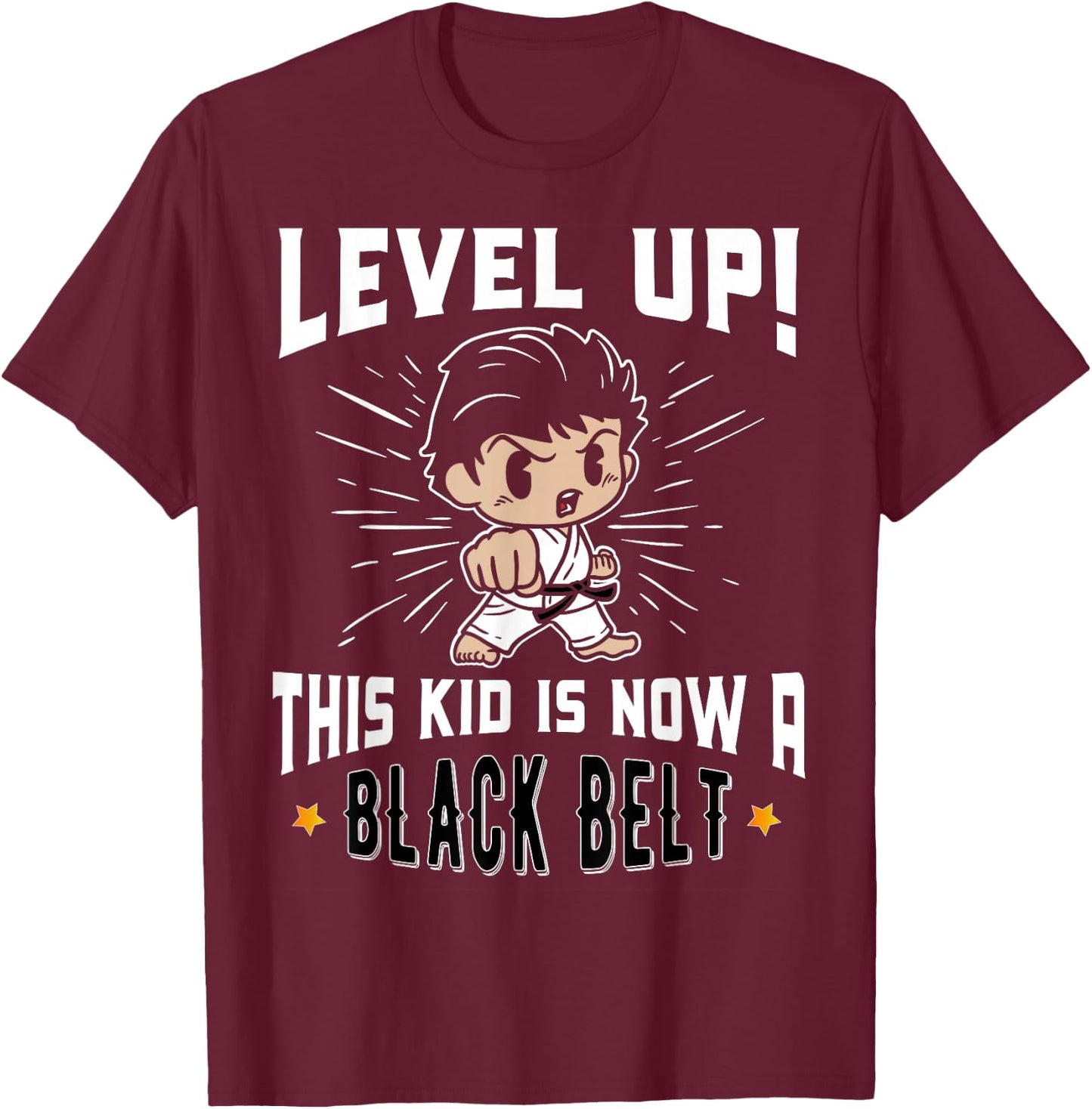 Kids Karate Uniform Black Belt Award T Shirt Gifts T-Shirt - T-Shirt | Maroon