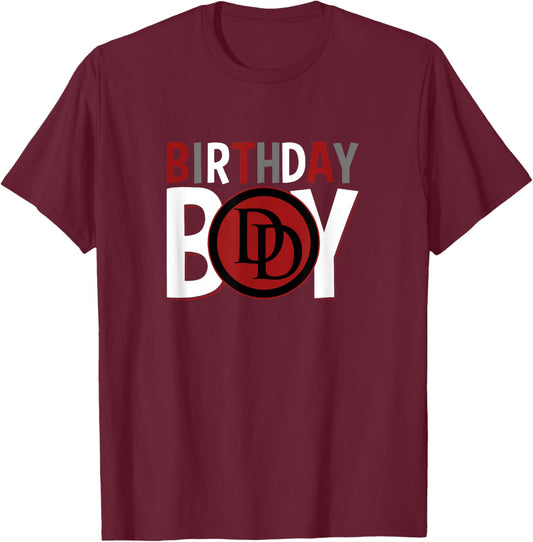 Marvel Universe Classic Birthday Boy Daredevil Logo T-Shirt - T-Shirt | Maroon