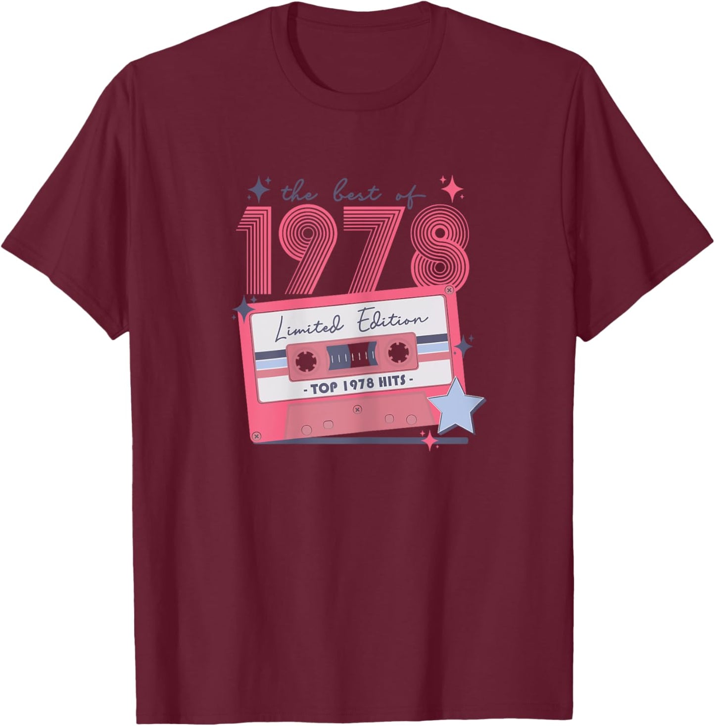 1978 Vintage Birthday Retro Gifts for Woman 70s 80s Disco T-Shirt - T-Shirt | Maroon