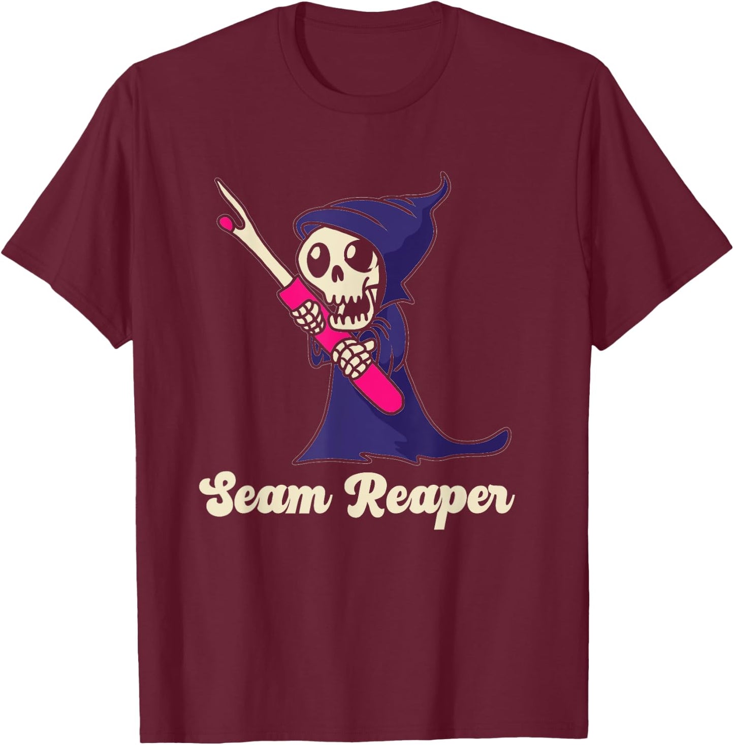Seam Reaper Funny Seam Ripper Gift T-Shirt - T-Shirt | Maroon