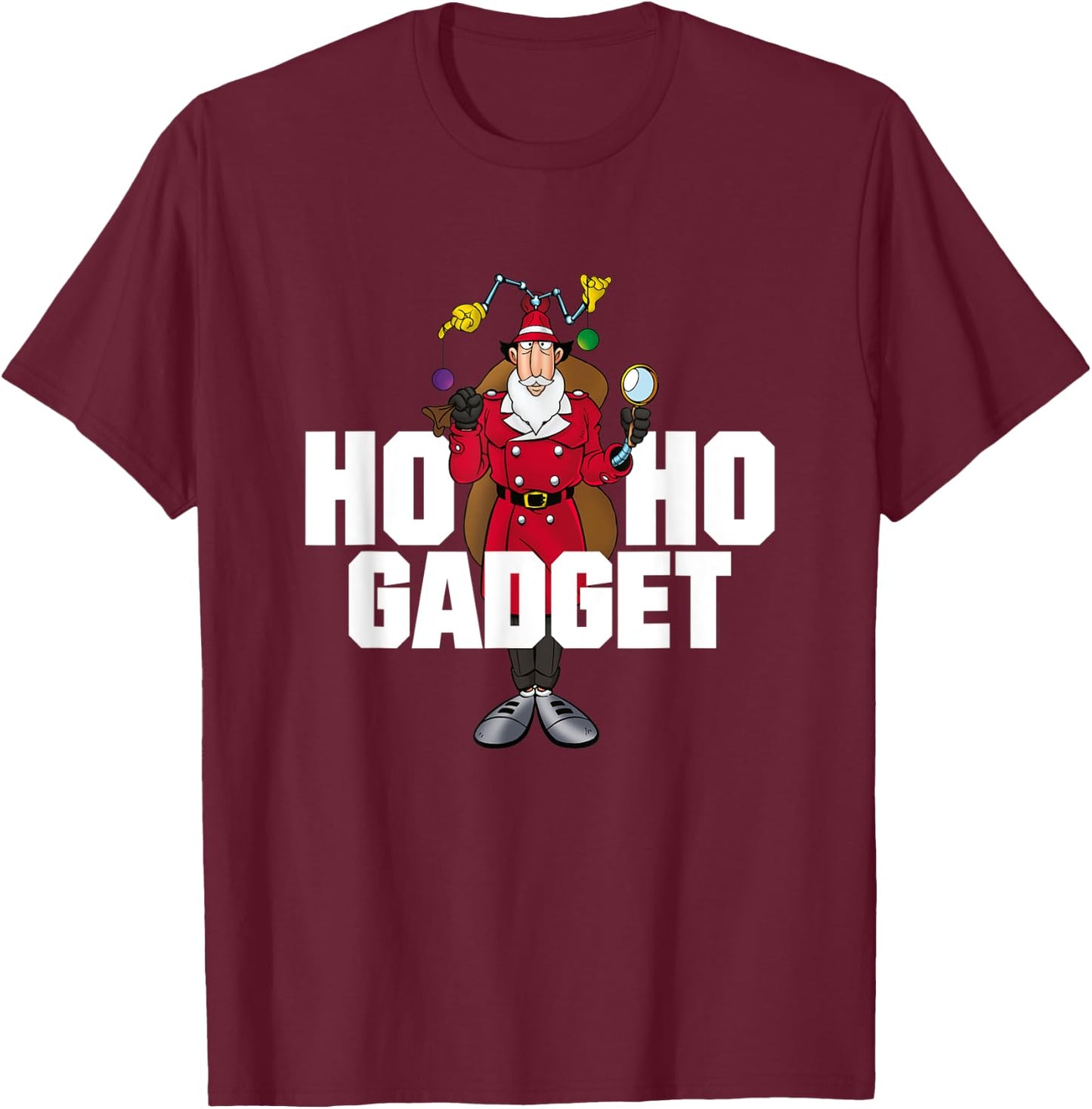 Inspector Gadget - Adult T Shirt - Christmas 01 T-Shirt - T-Shirt | Maroon