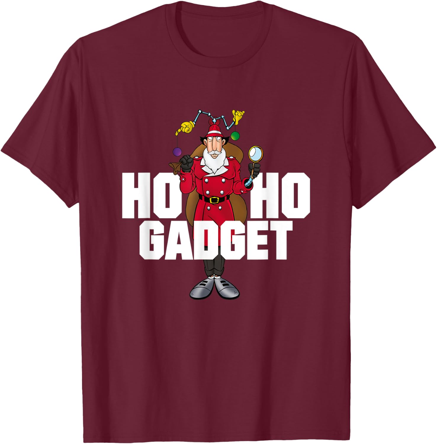 Inspector Gadget - Adult T Shirt - Christmas 01 T-Shirt - T-Shirt | Maroon