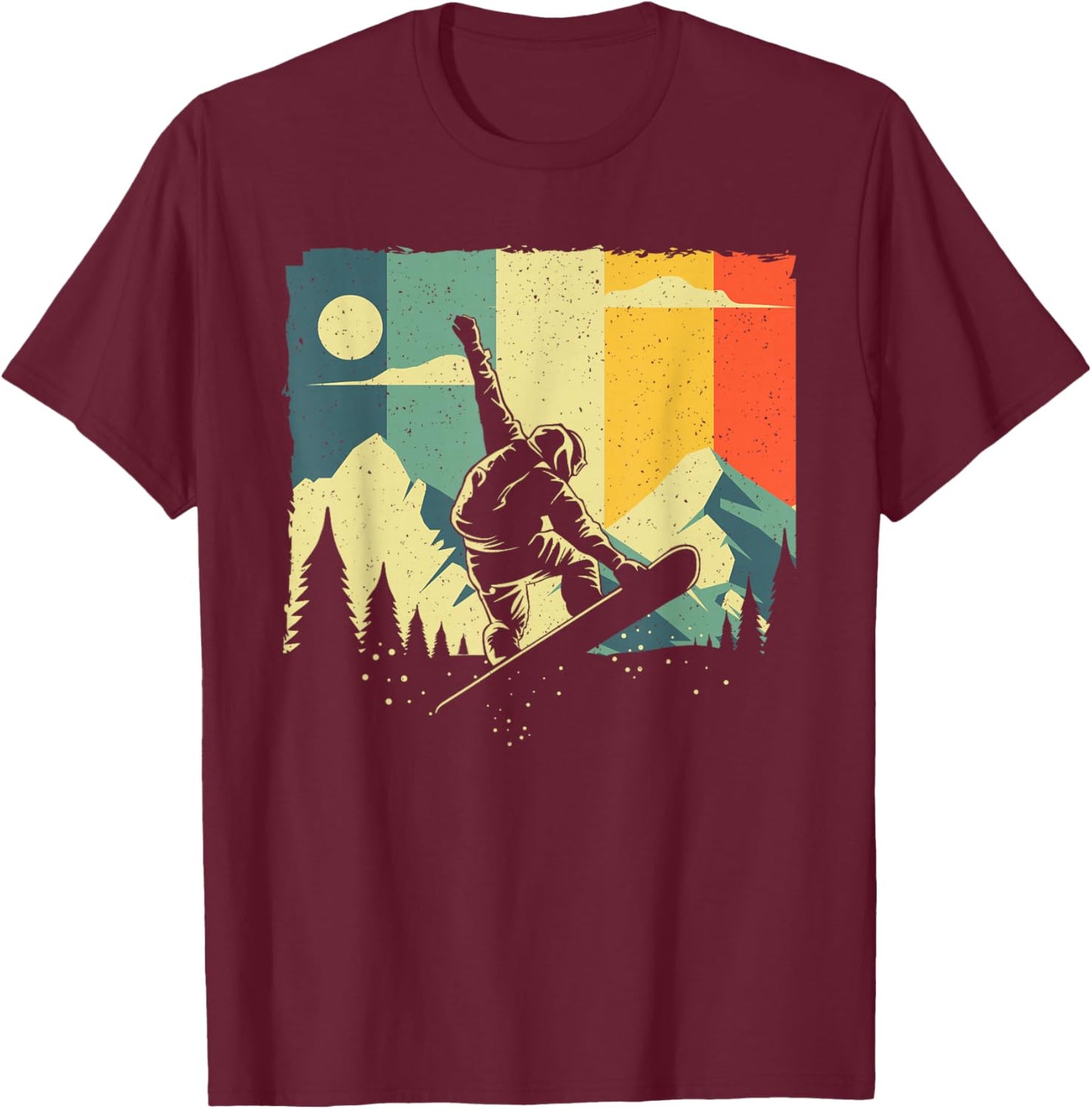 Cool Snowboarding Design Women Vintage Snowboarder T-Shirt - T-Shirt | Maroon