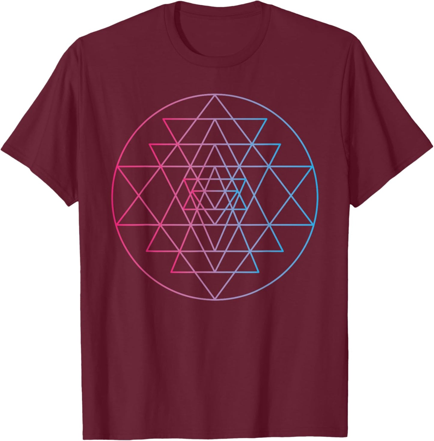 Sri Yantra Yoga Sacred Geometry Yantra Occult T-Shirt - T-Shirt | Maroon