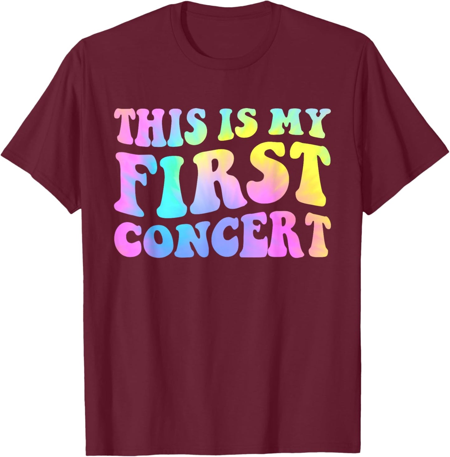 This is My First Concert Groovy Boys Girls Kids Music Event T-Shirt - T-Shirt | Maroon