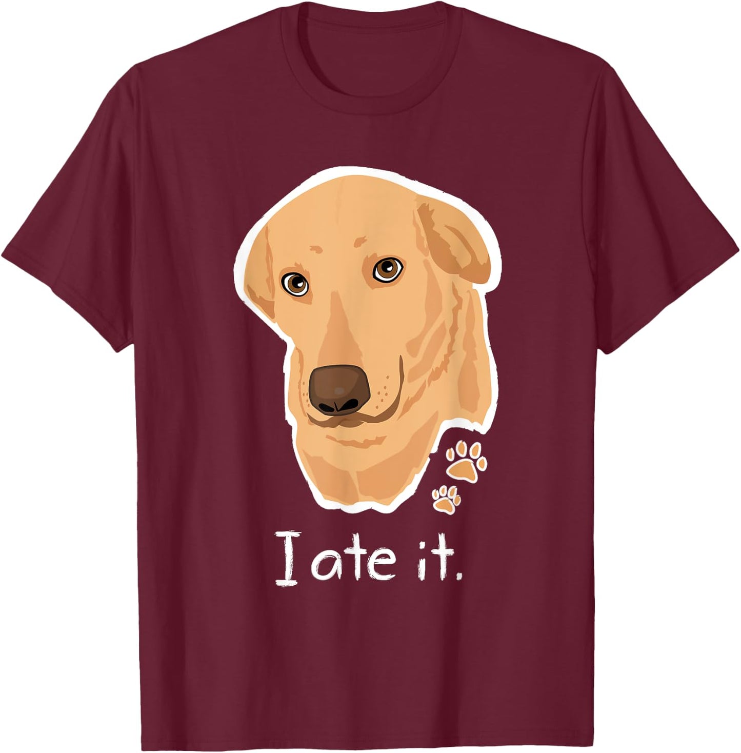 Cute Golden Yellow Lab T Shirt Gifts Labrador Face Dog Labby Men Women Girls Kids T-Shirt - T-Shirt | Maroon