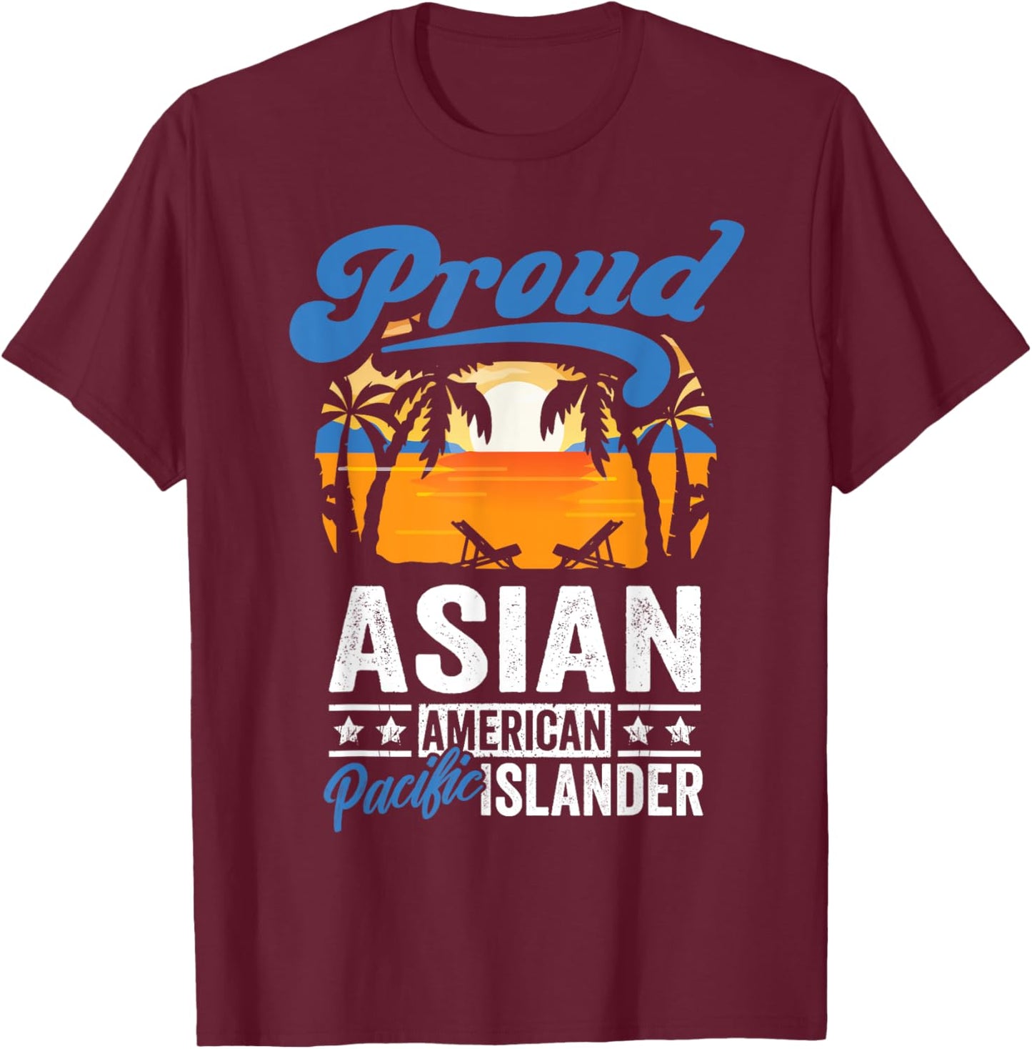Asian American Pacific Islander Heritage Month Retro T-Shirt - T-Shirt | Maroon