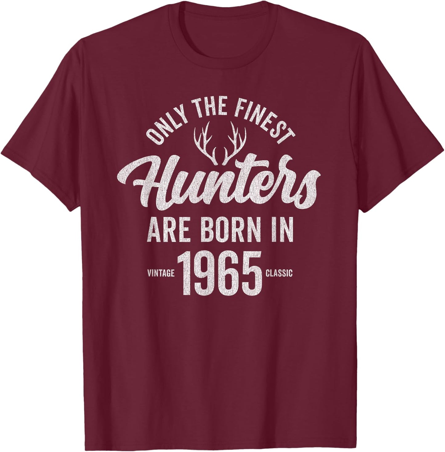 60 Year Old Deer Hunter: Hunting 1965 60th Birthday T-Shirt - T-Shirt | Maroon