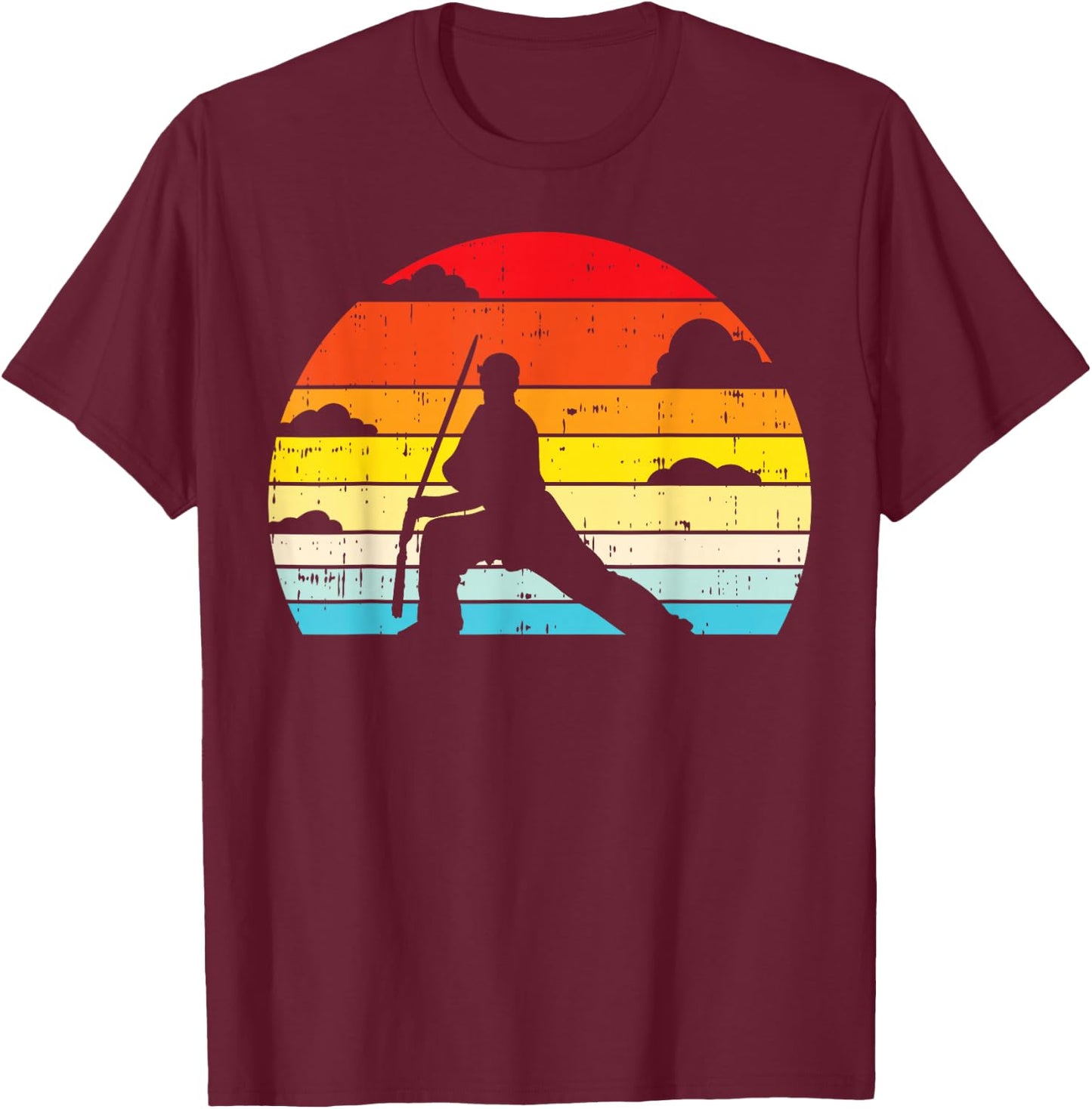 Shaolin Kung Fu Forward Pose Retro Chinese Martial Arts Gift T-Shirt - T-Shirt | Maroon