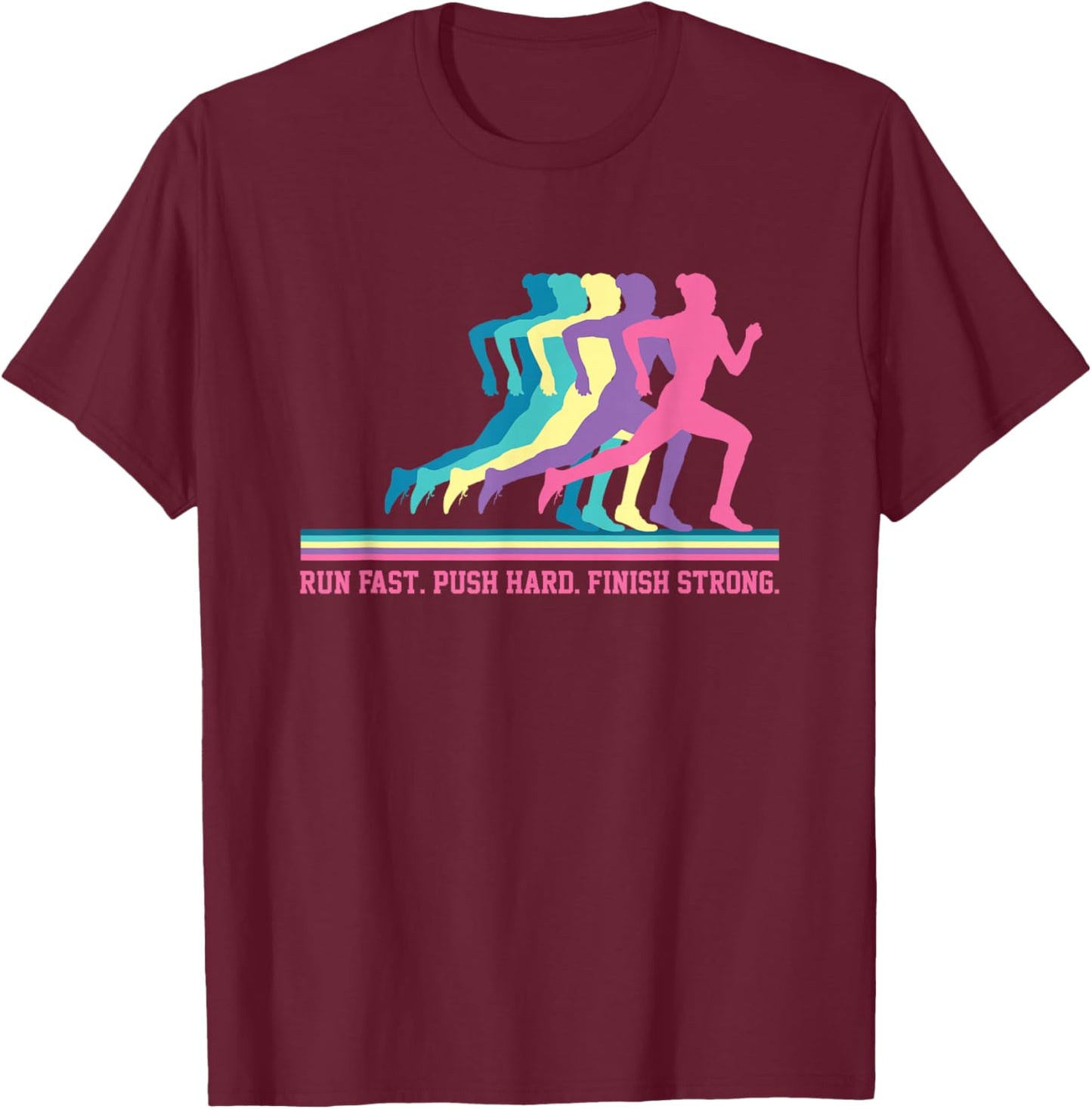 Women's Running Athletics Runner Motivation Training T-Shirt - T-Shirt | Maroon