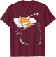 Fox Sleeping Animal Pajamas Nap PJs Outfit Gift Fox T-Shirt - T-Shirt | Maroon