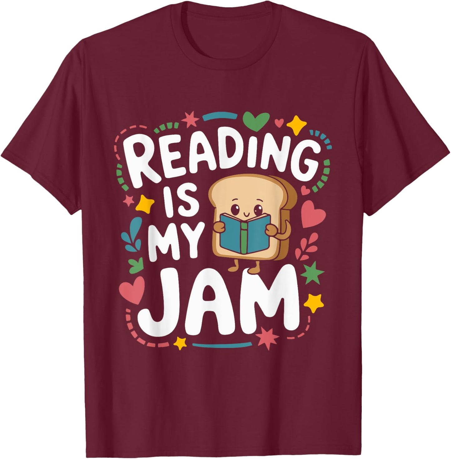 Reading My Jam Read Reading Book Librarian Toddlers Kids T-Shirt - T-Shirt | Maroon