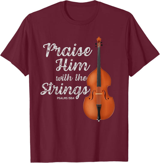 Christian, Double Bass, Upright Bass, Instrument T-Shirt - T-Shirt | Maroon