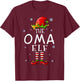 The OMA Elf Funny Grandma Xmas Groupe Matching Christmas T-Shirt - T-Shirt | Maroon