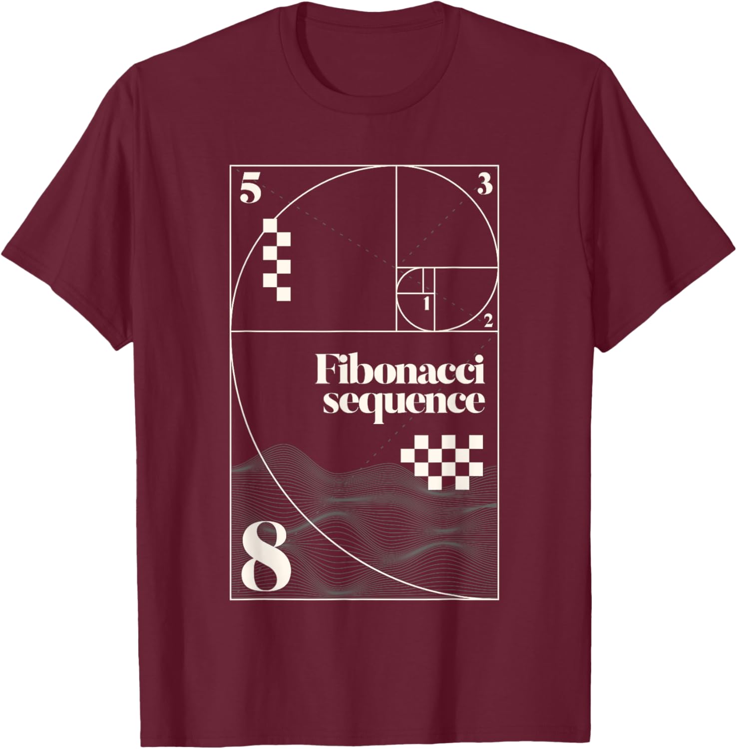 Fibonacci Sequence Golden Ratio Mathematics T-Shirt - T-Shirt | Maroon
