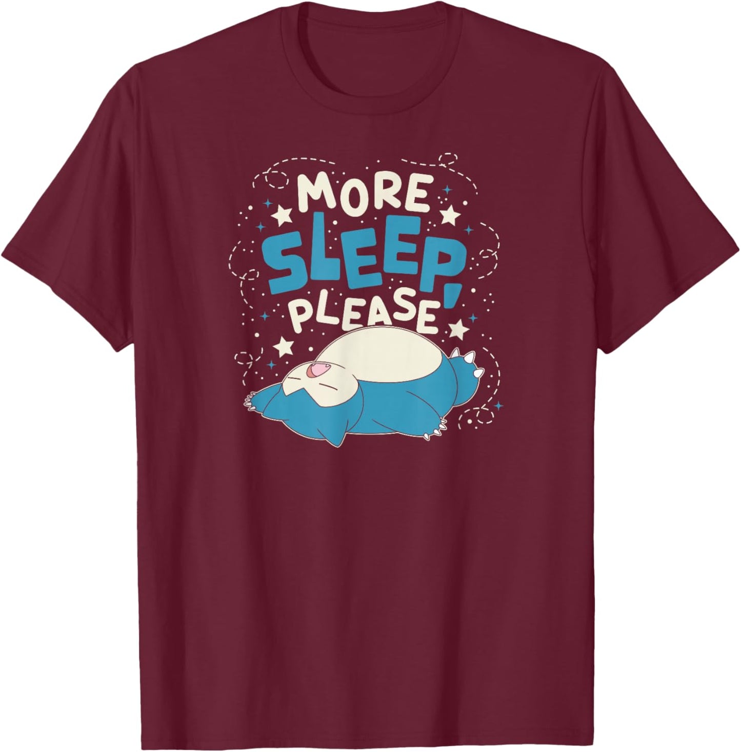 Pokémon - Snorlax More Sleep Please T-Shirt - T-Shirt | Maroon