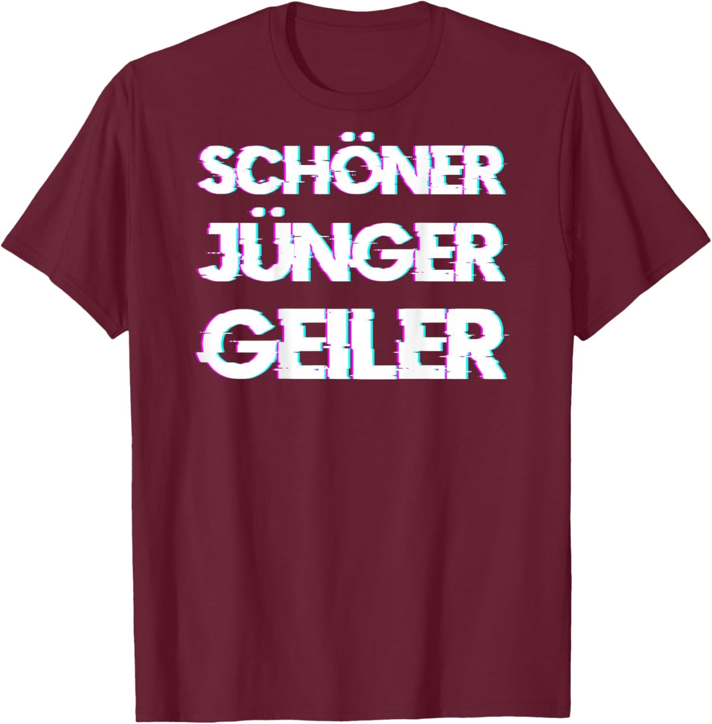 Schöner Jünger Geiler, Backprint Mallorca Malle Party Glitch T-Shirt - T-Shirt | Maroon