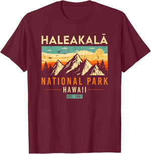 Haleakala Est 1961 Hawaii Vintage Retro National Park T-Shirt - T-Shirt | Maroon