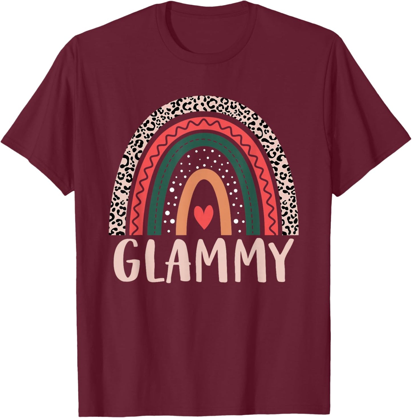 Glammy Rainbow Grandma Grandmother Women Mothers Day Glammy T-Shirt - T-Shirt | Maroon