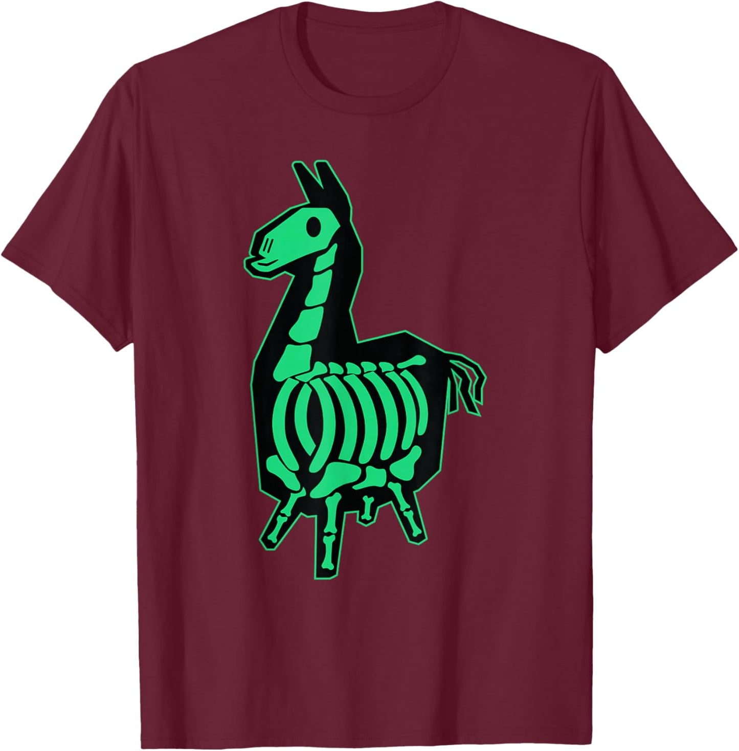 Fortnite Neon Color X-Ray Llama Center Icon T-Shirt - T-Shirt | Maroon