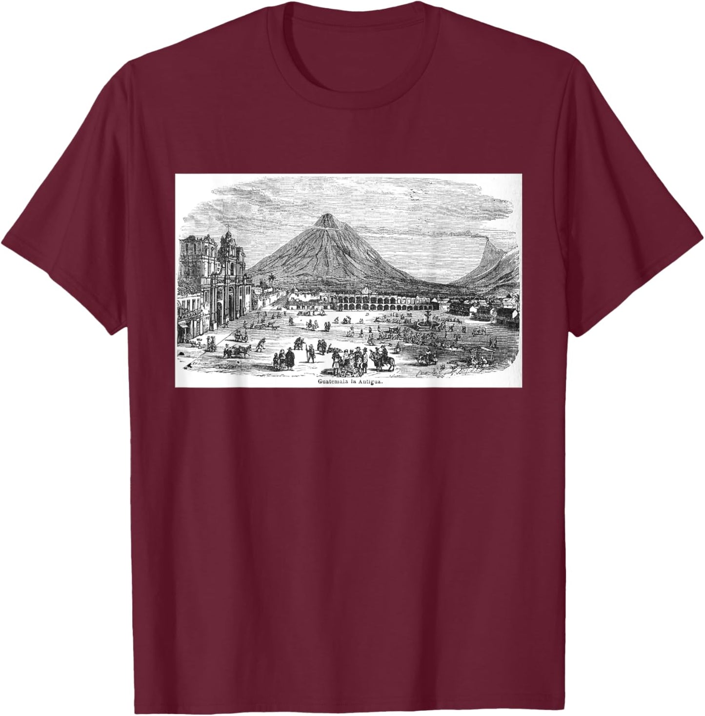 Antigua City Guatemala Vintage T-Shirt - T-Shirt | Maroon