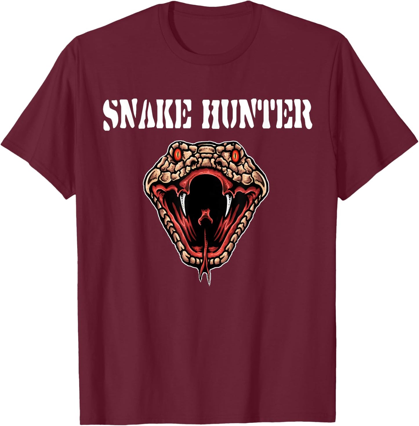 snake hunter,reptile,rattlesnake head,hunting Gift T-Shirt - T-Shirt | Maroon