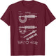 Mechanical Engineer Art Black Vintage Patent Micrometer Gage - Men's Small T-Shirt - T-Shirt | Maroon