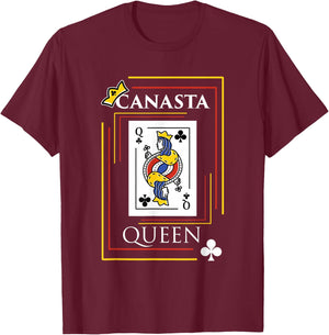 Canasta Queen Game Cards Fun Team Funny Card Player T-Shirt - T-Shirt | Maroon