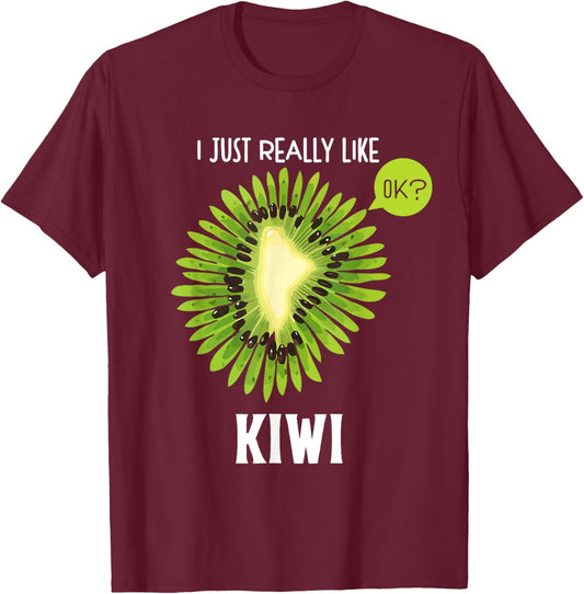 Cute Kiwi Apparel Fruit Lover Summer Matching Group Men Women Girls Kids T-Shirt - T-Shirt | Maroon