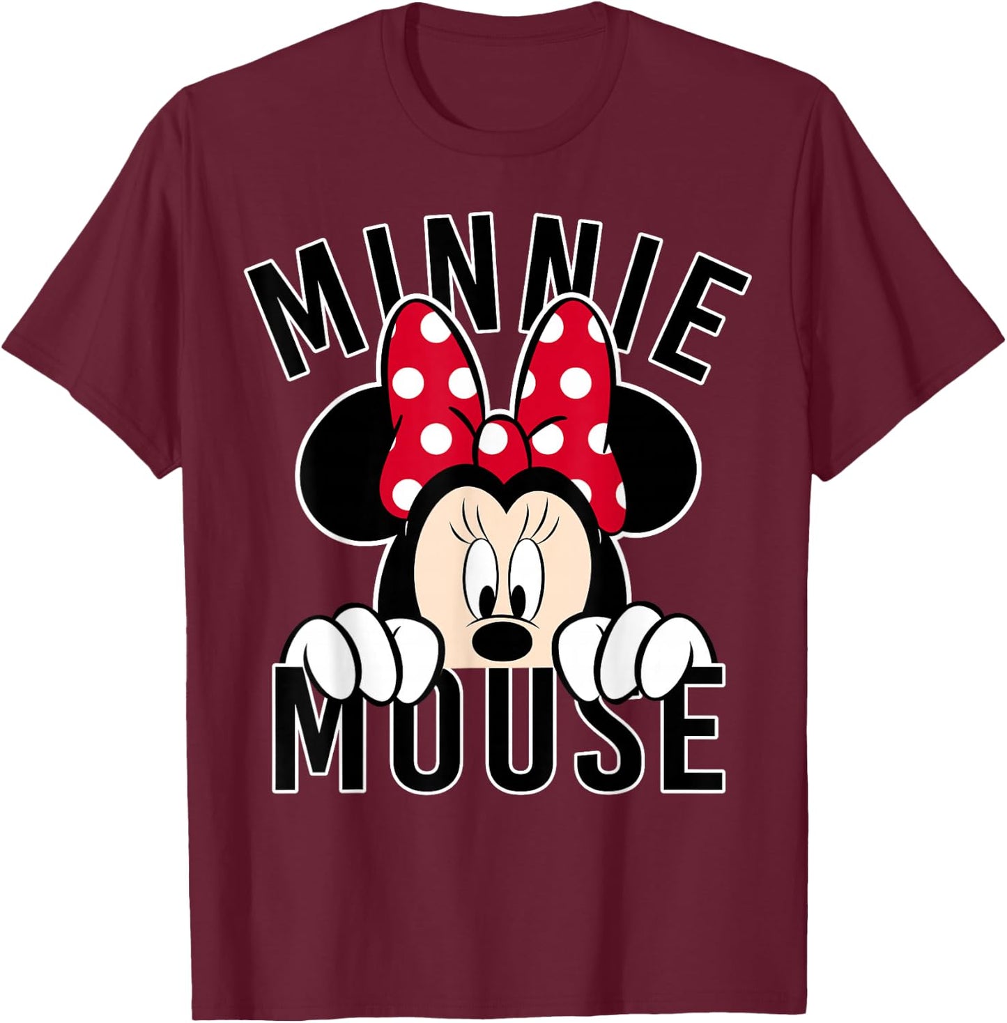 Disney - Minnie Rock the Dots Peeking Minnie T-Shirt - T-Shirt | Maroon