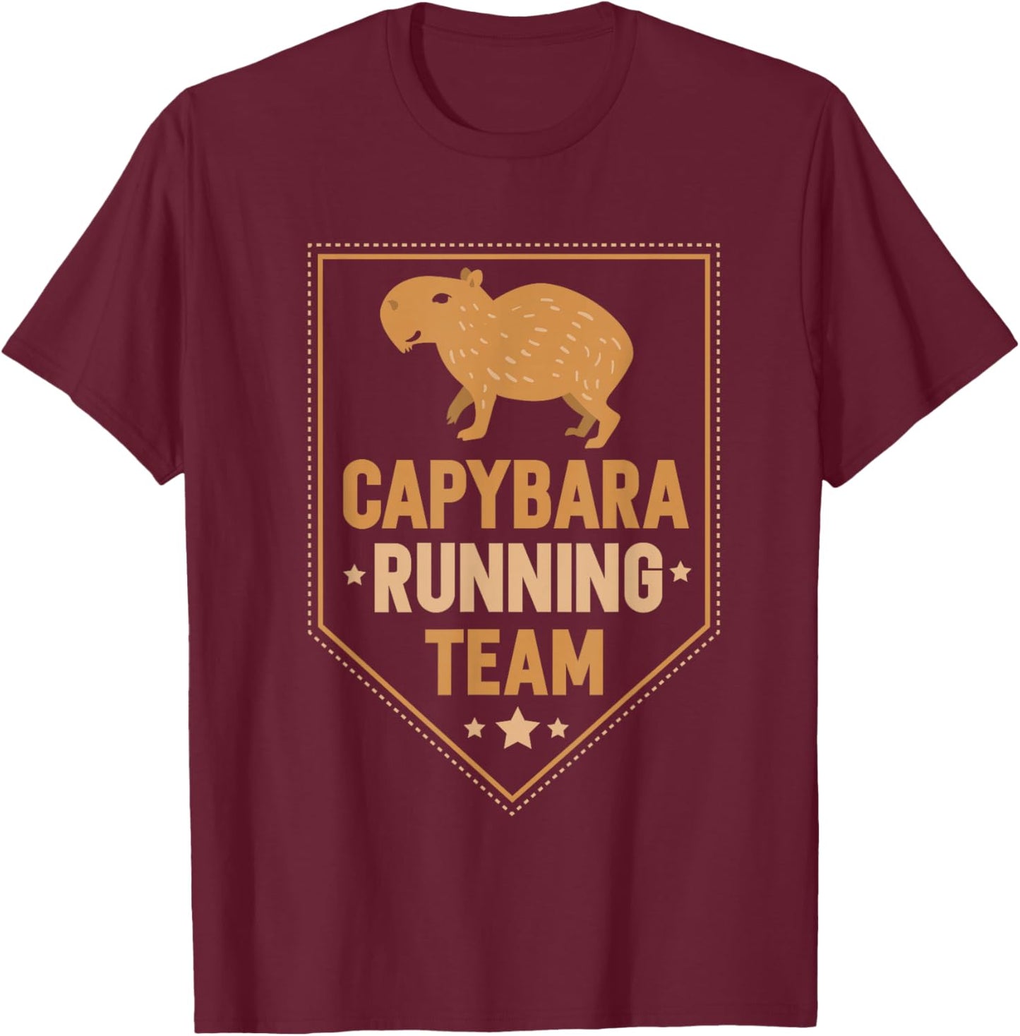 Capybara Running Team Animal Capybaras Water Pig Lovers T-Shirt - T-Shirt | Maroon