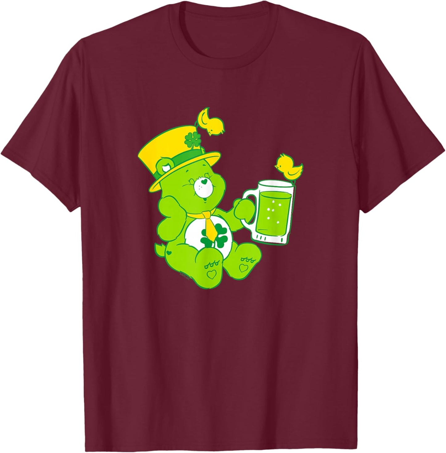 Care Bears Good Luck Bear St. Patrick's Lucky Juice T-Shirt - T-Shirt | Maroon