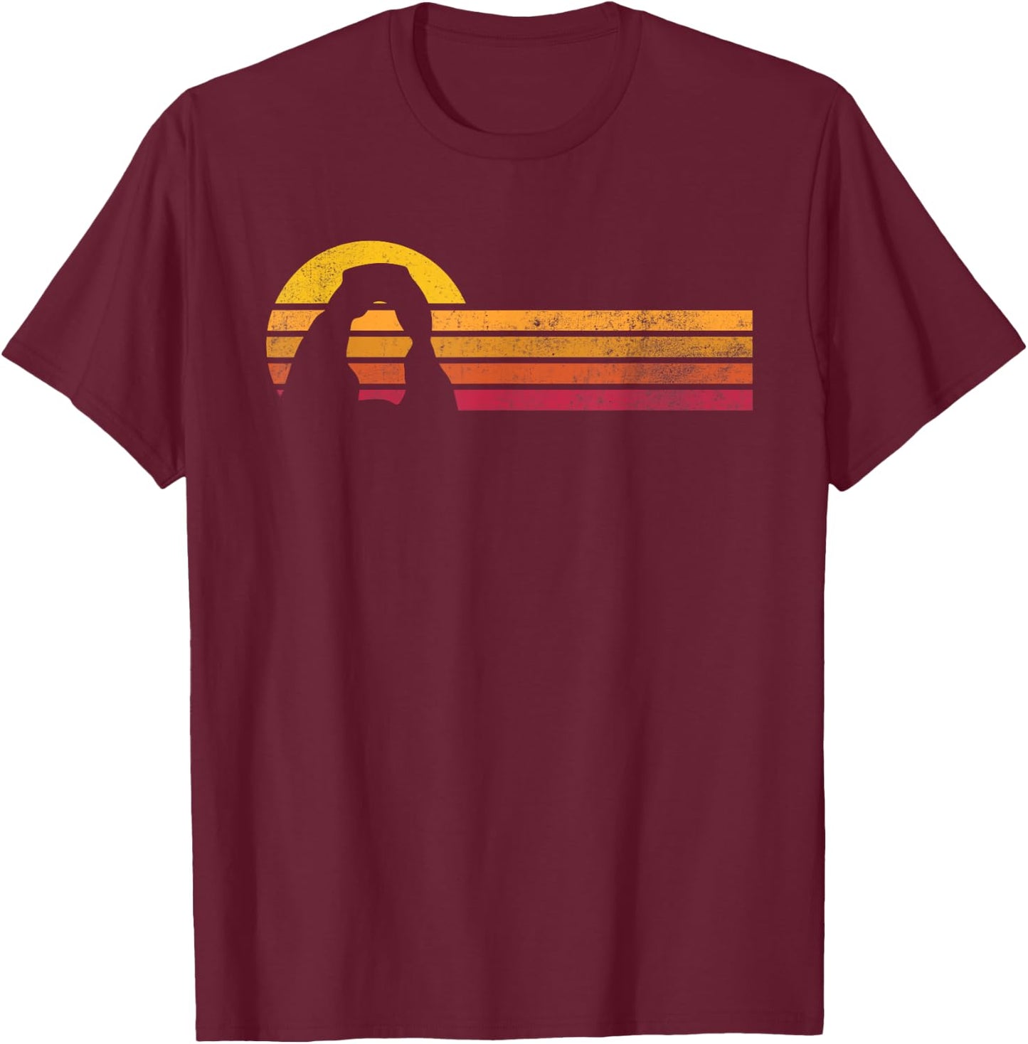Retro Arches National Park Vintage Delicate Arch Utah T-Shirt - T-Shirt | Maroon
