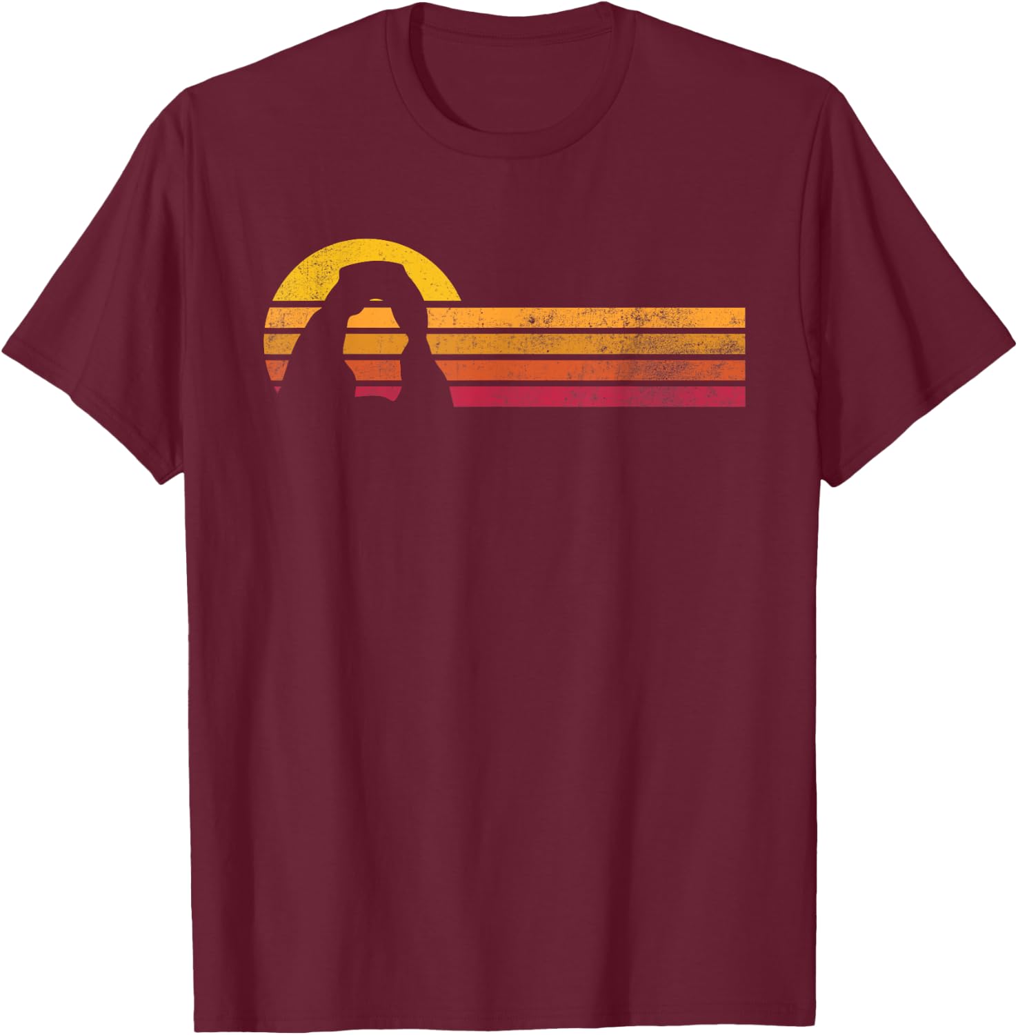 Retro Arches National Park Vintage Delicate Arch Utah T-Shirt - T-Shirt | Maroon