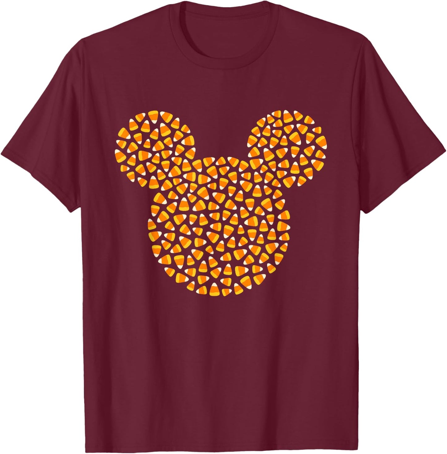 Disney Mickey Mouse Candy Corn Halloween T-Shirt - T-Shirt | Maroon