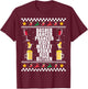 DASHER VODKA BLITZEN Alcohol Reindeer Ugly Christmas Sweater T-Shirt - T-Shirt | Maroon