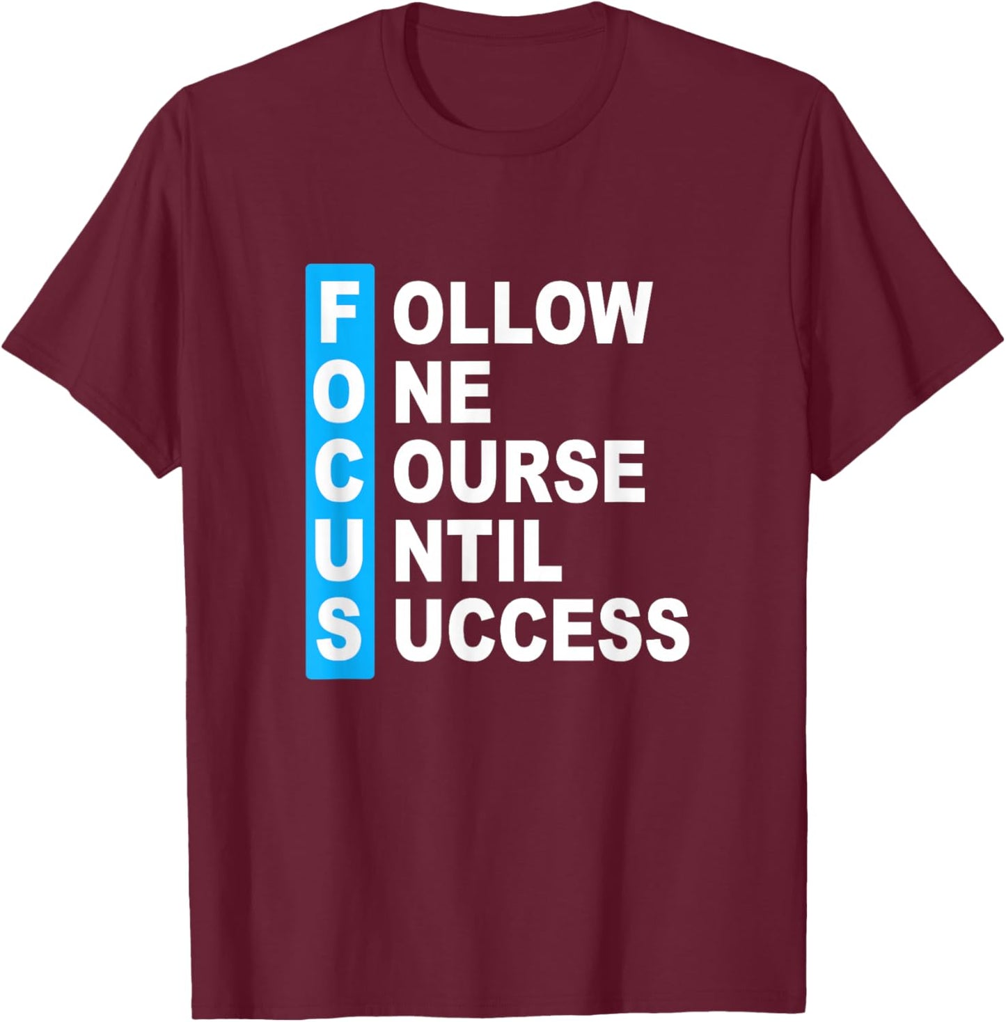 Blue Color Follow The Course Blue Graphic T-Shirt - T-Shirt | Maroon