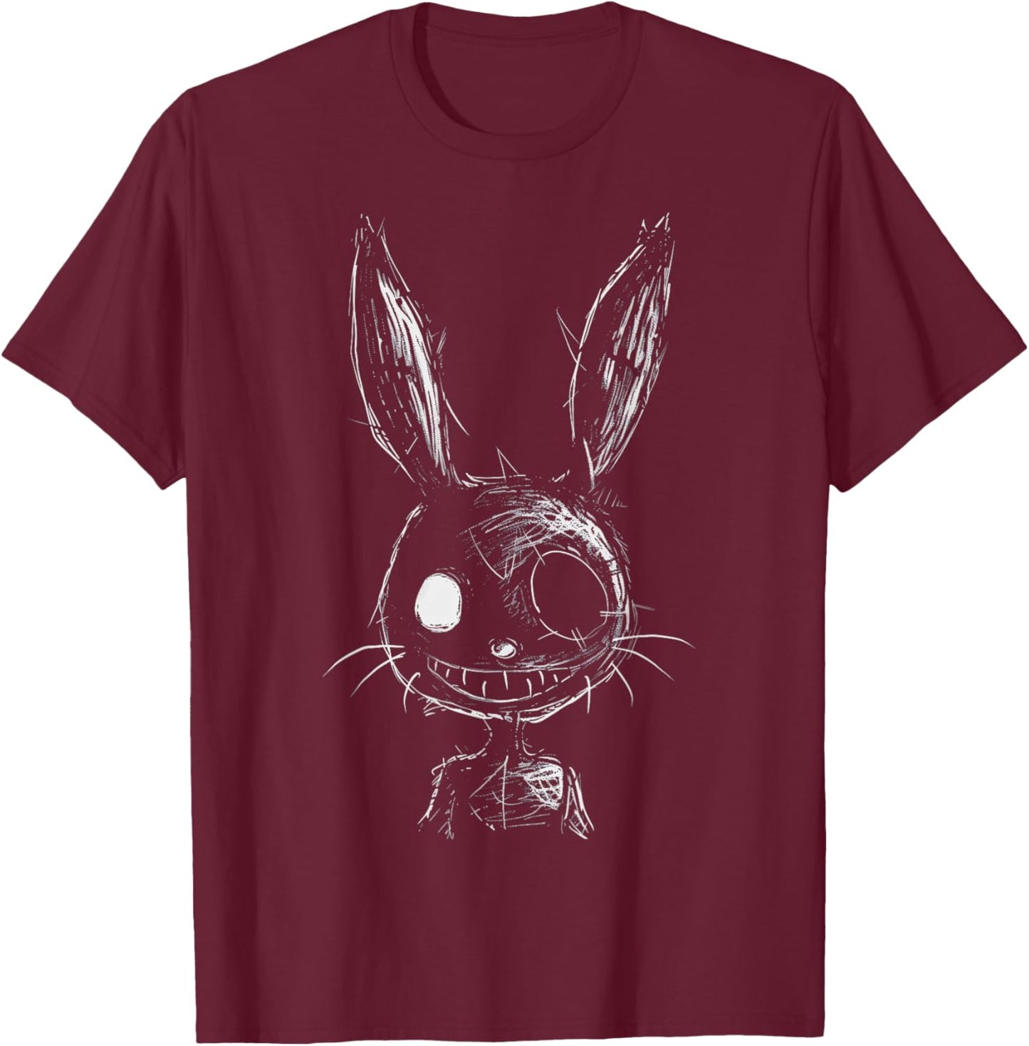 Creepy Evil Bunny Rabbit Goth Alt Grunge Horror Aesthetic , Small T-Shirt - T-Shirt | Maroon