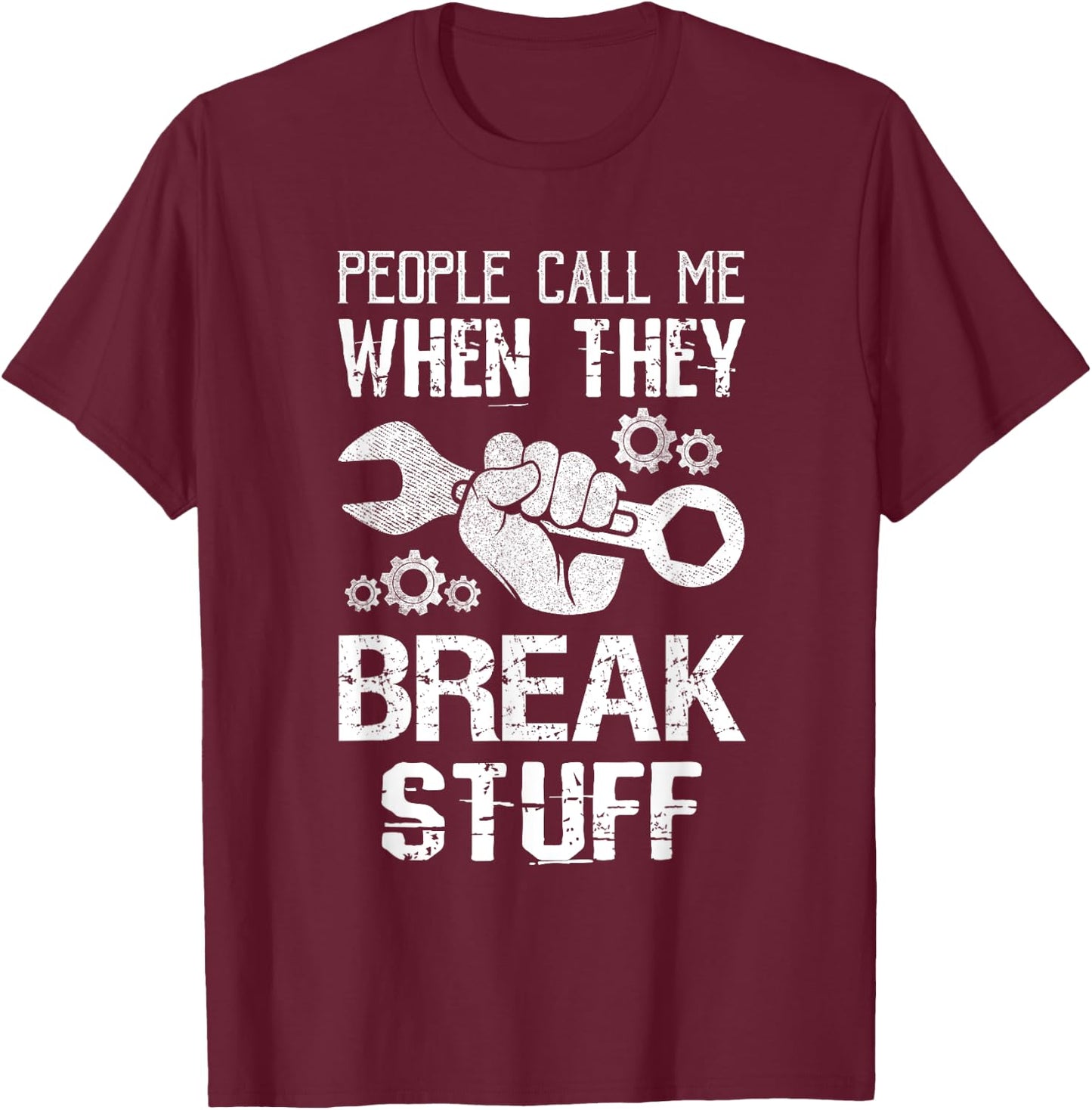 Mechanic Work Wrenching Repairman Costume Engine Mechanic T-Shirt - T-Shirt | Maroon