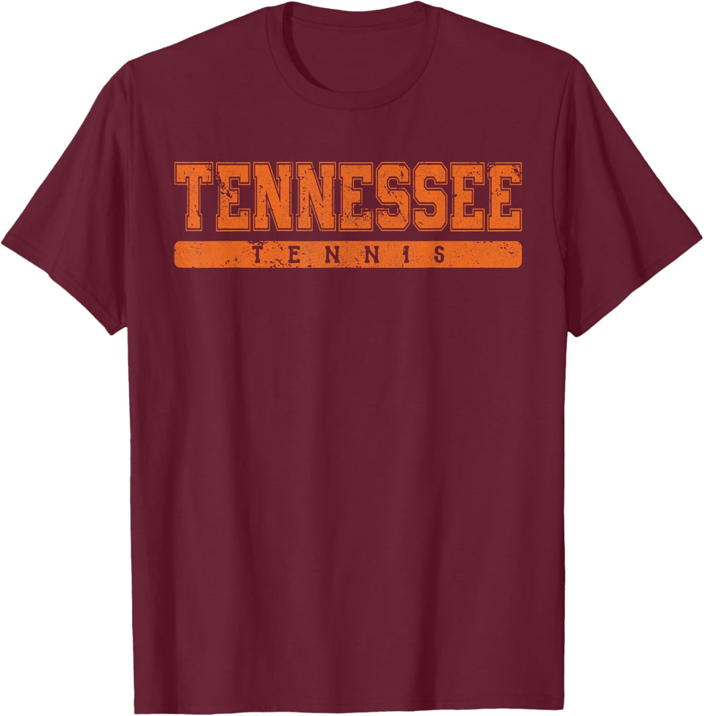 Tennessee Tennis Orange Vintage Text T-Shirt - T-Shirt | Maroon